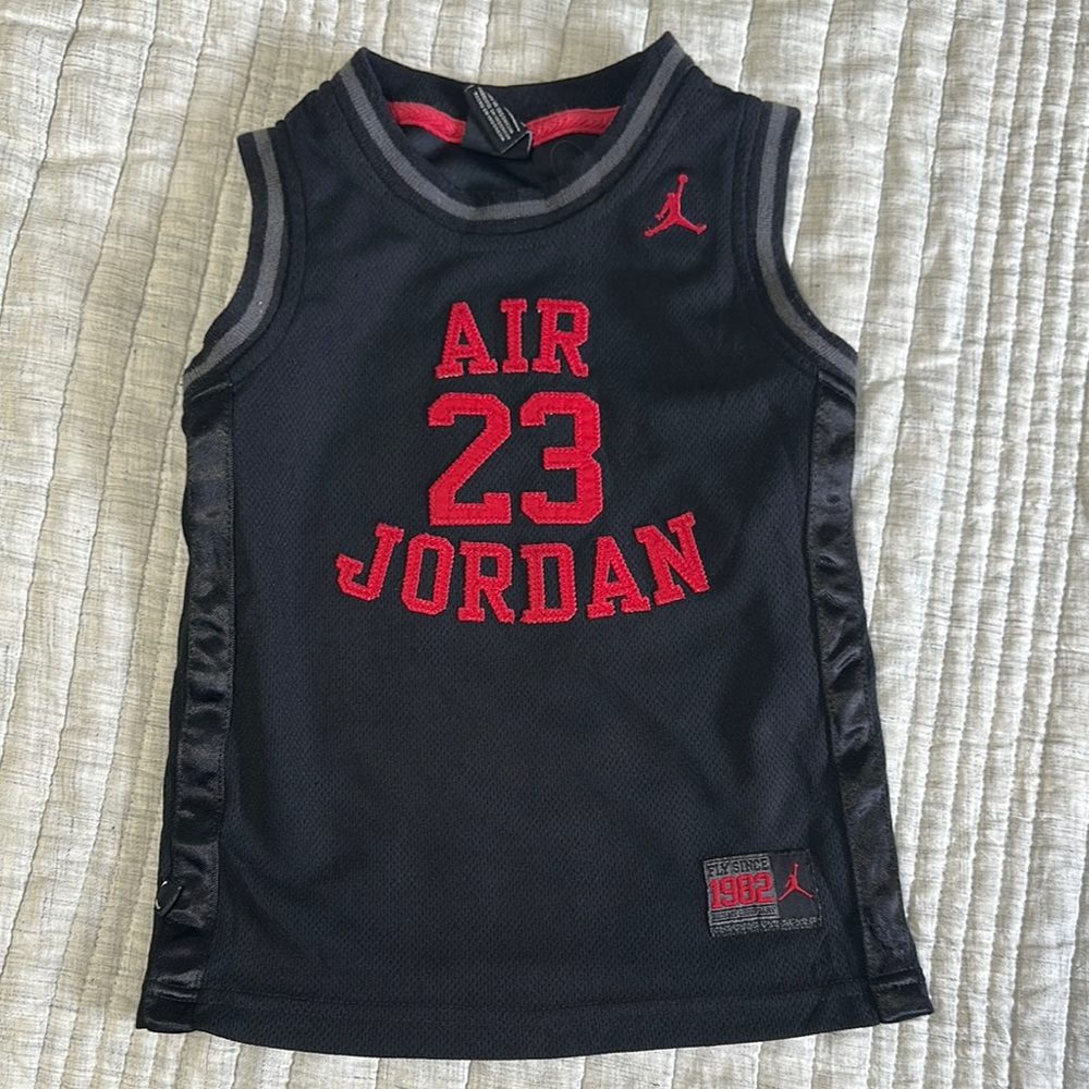 Jordan Basketball Jersey Kids Black and Red